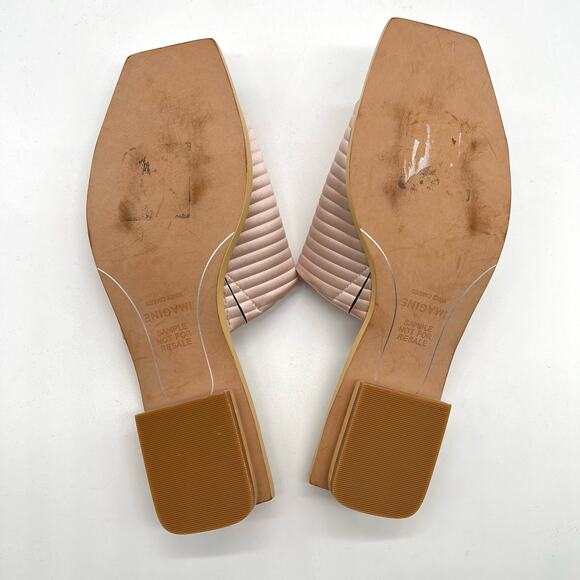 VINCE CAMUTO Imagine Satin Slide Sandal Womens 7 Blush Pink Quilted Rib Shoes - Picture 11 of 14